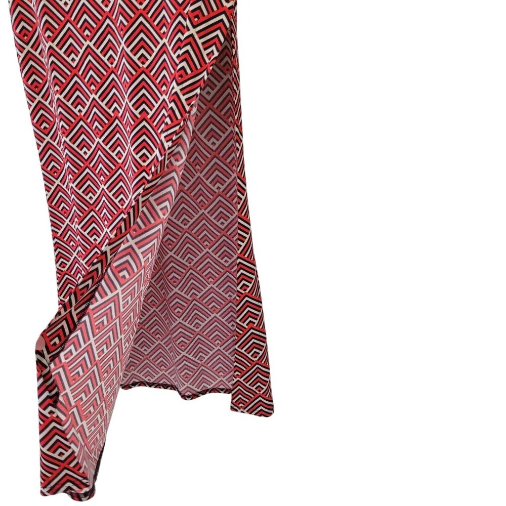 BCBG Maxazria Geometric Print Maxi Skirt Womens Size M High Slit Multicolor - Picture 4 of 9